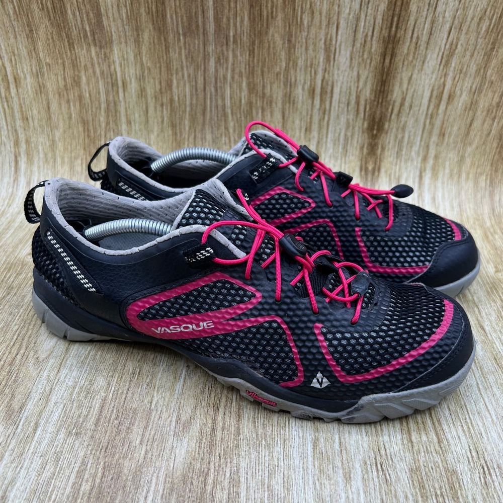 Vasque Pendulum Trail Running Shoes Women's 10 Black Pink Bungee Vibram 7053 M